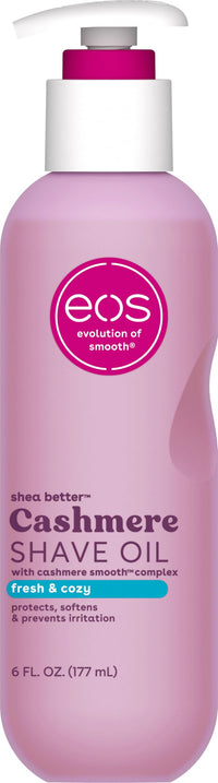 Thumbnail for eos Cashmere Shave Oil, Fresh & Cozy, Soothing Moisturizing, Prevents Irritation Razor Burn, Bikini Area-Approved, Body Care, 6 fl oz