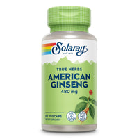 Thumbnail for SOLARAY American Ginseng 480 mg | Adaptogenic Herb | Healthy Stress, Energy & Physical Endurance Support | 50 VegCaps
