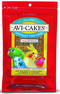 Thumbnail for Avi-Cakes Gourmet Bird Food- for Parakeets, Cockatiels, Lovebirds & Conures- 8 oz (4 p)