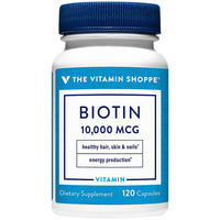 Thumbnail for The Vitamin Shoppe Biotin 1,000MCG - Hair Growth, Skin Health & Nail Strength Support, High Potency B Vitamin (120 Capsules)