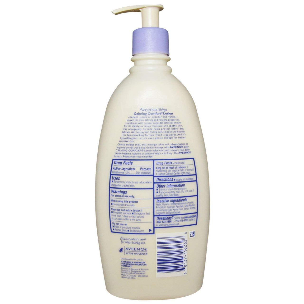 Aveeno Calming Comfort Lotion, Lavender & Vanilla, 18 fl oz (532 ml)