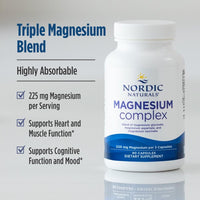 Thumbnail for Nordic Naturals Magnesium Complex - 90 Capsules - 225 mg Magnesium, 1.9 mg Iron - Brain & Heart Health, Mood, Energy, & Muscle Relaxation - Non-GMO, Vegan - 30 Servings