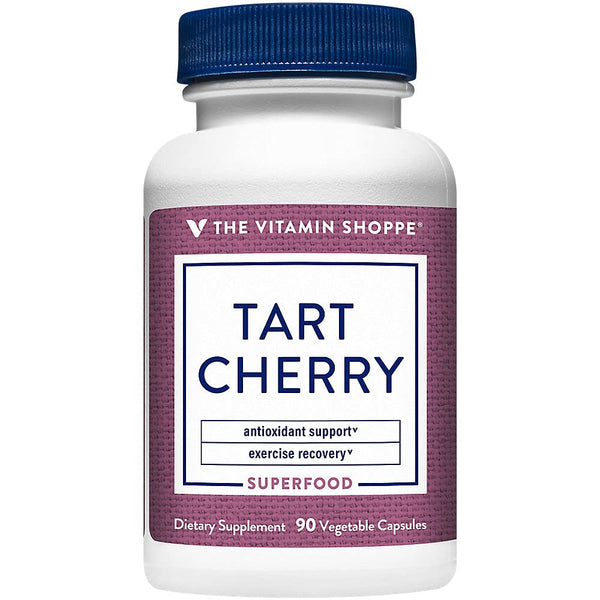 The Vitamin Shoppe Tart Cherry Extract - Post-Workout Recovery & Antioxidant | Freeze-Dried Montmorency | 90 Veggie Caps | Non-GMO