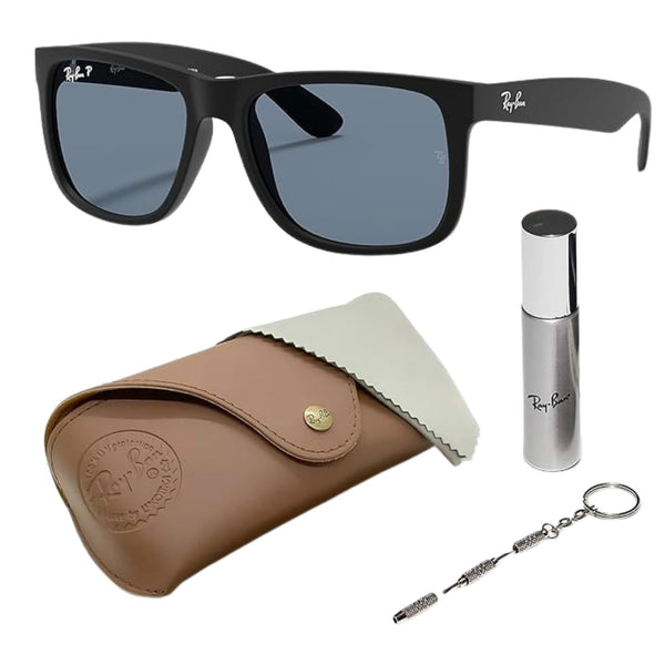 Ray-Ban RB4165 JUSTIN CLASSIC POLARIZED Square Shape Sunglasses with Official Eyewear Kit