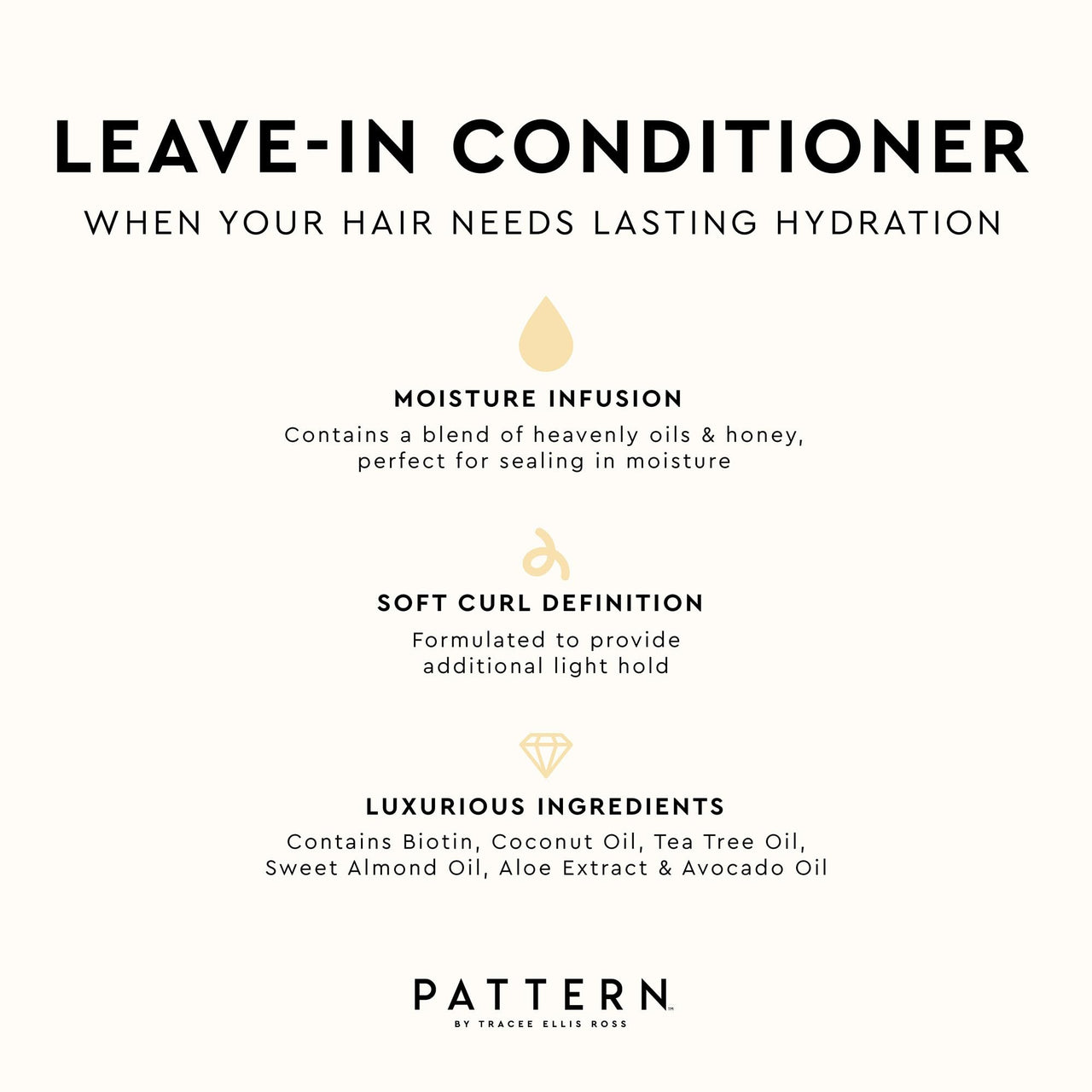 PATTERN Beauty by Tracee Ellis Ross Leave-In Conditioner 25 fl oz - Rich Moisture for Curly, Coily and Tight-Textured Hair, 3a to 4c