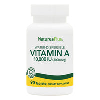 Thumbnail for NaturesPlus Vitamin A 10,000 IU - 90 Water-Dispersible Tablets - Vision, Skin & Immune Health Support - 90 Servings