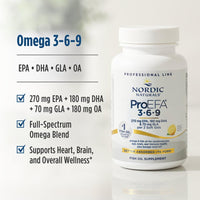 Thumbnail for Nordic Naturals ProEFA 3-6-9, Lemon Flavor - 180 Soft Gels - 565 mg Omega-3 - EPA & DHA with Added GLA - Healthy Skin, Cognition, & Positive Mood - Non-GMO - 90 Servings