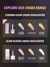 Thumbnail for SHEGLAM Chroma-Glow Bloom Liquid Highlighter Color Changing Gel Cream Multichrome Highlighter High-Shine Finish Long Wear Brightening Non-Caking-Stardust