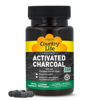 Thumbnail for Country Life Coconut Activated Charcoal Capsules, 260mg – Natural Charcoal Supplement for Gas and Bloating Relief - Gluten-Free, 40 Vegan Capsules