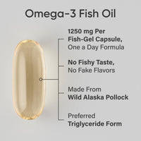 Thumbnail for Sports Research Triple Strength Omega 3 Fish Oil - Burpless Fish Oil Supplement w/EPA & DHA Fatty Acids from Single-Source Wild Alaskan Pollock - 1250 mg, 90 ct