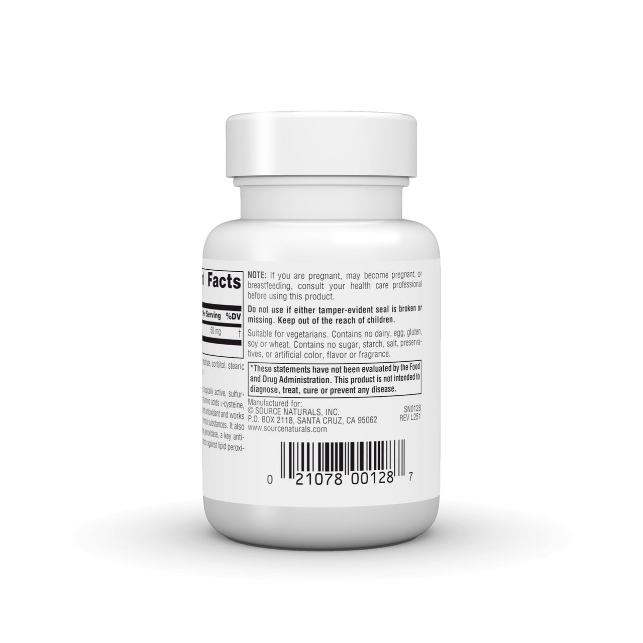 Source Naturals Glutathione, Supplement for Liver Support, 50mg - 30 Tablets