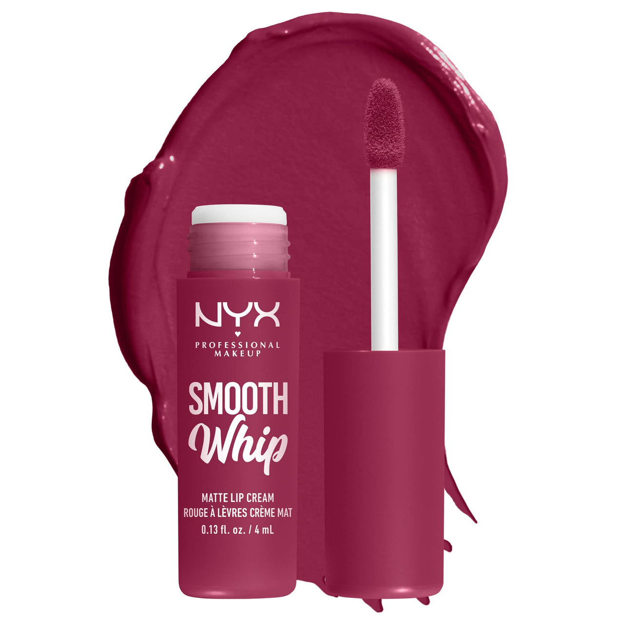 NYX PROFESSIONAL MAKEUP Smooth Whip Matte Lip Cream, Long Lasting, Moisturizing, Vegan Liquid Lipstick - Fuzzy Slippers (Warm Plum)