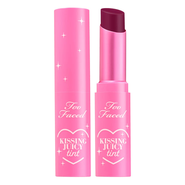 Too Faced Kissing Juicy Tint Lip Balm | Hydrating, Long Lasting Lip Stain for Instant Color + Shine with Juicy Scents, 0.10 Ounce, Grape Soda