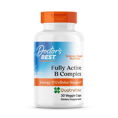 Image 1 of Doctor's Best Fully Active Vitamin B Complex Supplement for Men & Women - Super Complex with Methylated B12 & Folate, B6, Biotin, Pantothenic Acid, & More, Energy Support Caps - 30 Veggie Capsules