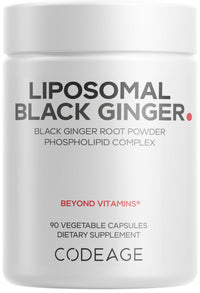 Thumbnail for Codeage Liposomal Black Ginger Supplement - Kaempferia Parviflora Root Powder - 3-Month Supply - Ginger Root Pills and Herbal Root - Liposomal Delivery - 1 Capsule Per Serving - Non-GMO - 90 Capsules