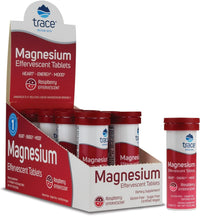 Thumbnail for Trace Minerals Magnesium Effervescent - Healthy Heart & Energy Support Supplement - Natural Magnesium Supplement to Aid Healthy Sleep - Gluten-Free Health Supplement - Raspberry, 8 Tubes (80 Servings)