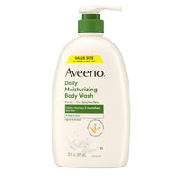 Thumbnail for Aveeno Daily Moisturizing Body Wash for Dry & Sensitive Skin + Prebiotic Oat, Body Wash Gently Cleanses & Nourishes Dry Skin, Lightly Scented, Value Size, 33 fl. oz