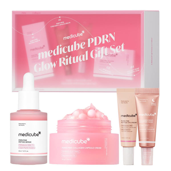 medicube PDRN Glow Ritual Gift Set | Collagen, Retinol, Peptides for Firm & Glow | Full Size Serum, Cream & Mini Eye Cream, Mask | Skincare Gift Set, Korean Skincare Set, Gifts for Her