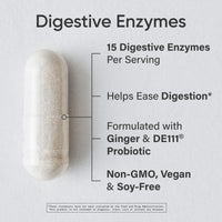 Thumbnail for Sports Research Digestive Enzymes with Probiotics & Ginger - Plant Based for Dairy, Protein, Sugar & Carbs - Non-GMO Verified & Vegan Friendly (90 Veggie Capsules)