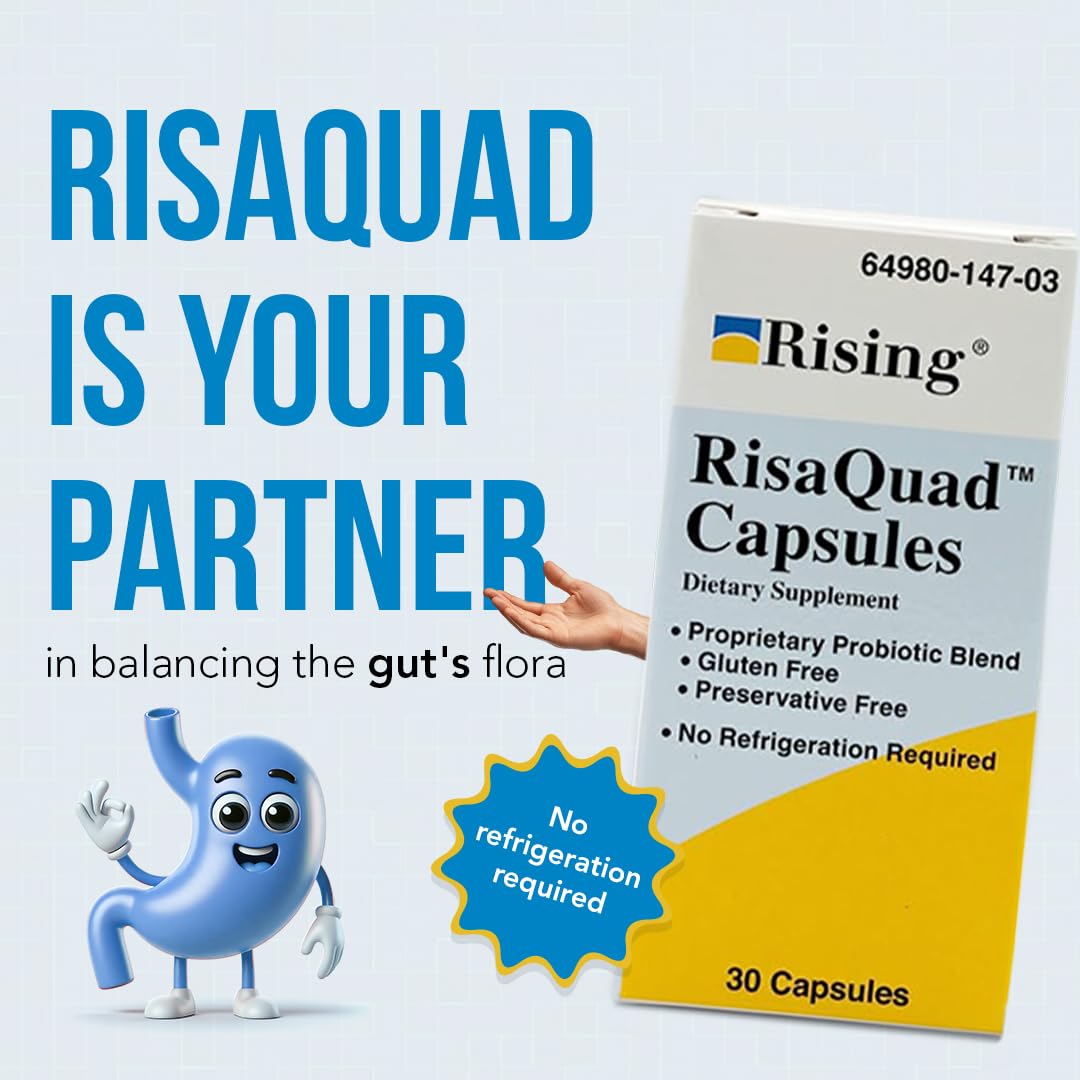 Rising Health - Risaquad 230mg - Probiotic Dietary Supplement Capsules - 30 count
