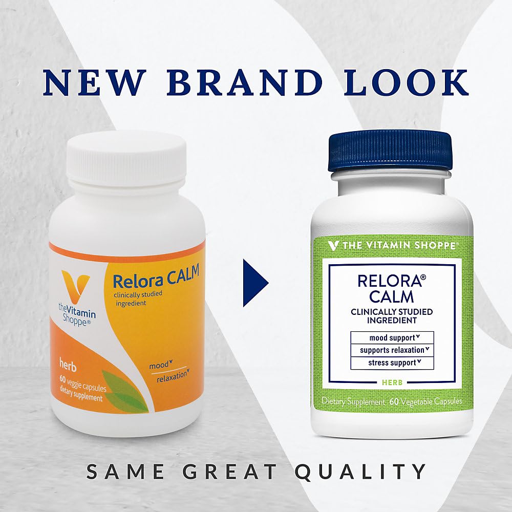 The Vitamin Shoppe Relora Calm, Clinically Studied Ingredient, Herbal Supplement That Supports Mood and Relaxation, Once Daily (60 Veggie Capsules)