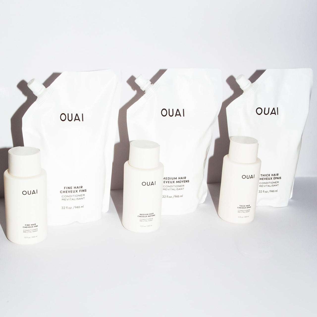 OUAI Fine Hair Conditioner Refill - Volumizing Conditioner Made with Keratin, Biotin and Chia Seed Oil - Adds Softness, Bounce and Volume - Free from Parabens, Sulfates, and Phthalates (32 Oz)