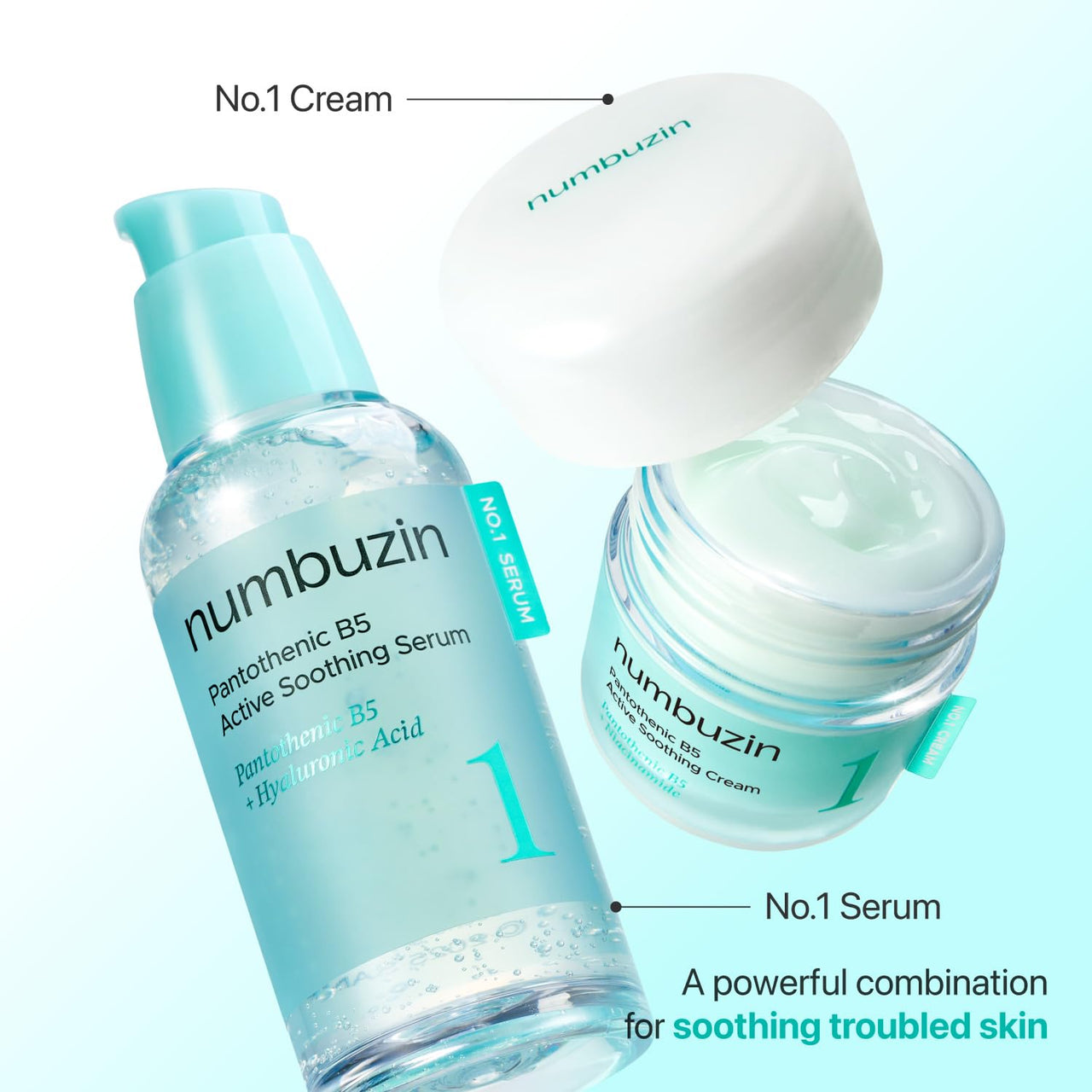 numbuzin No.1 Pantothenic B5 Active Soothing Cream | Remove sebum and skin troubles, Pantothenic acid, Korean Skincare Gift for Women | 2.70 fl oz