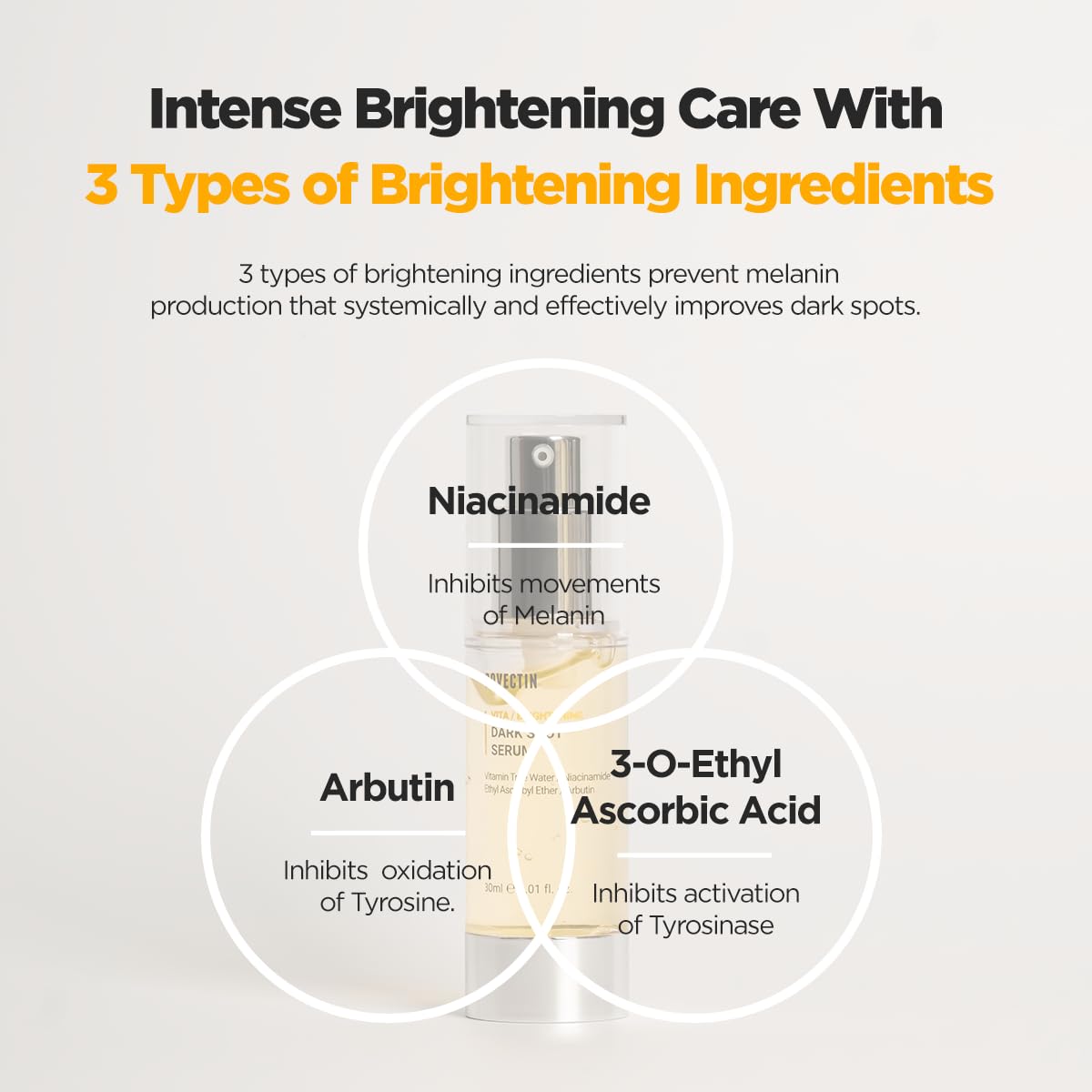 ROVECTIN Vita Dark Spot Serum for Clearing Blemish and Evening Skin Tone | Rich Vitamin C, Brightening, Hydrating For Dry, Sensitive, Normal, Oily Skin | Vegan K-Beauty (1.01 Fl. Oz, 30ml)