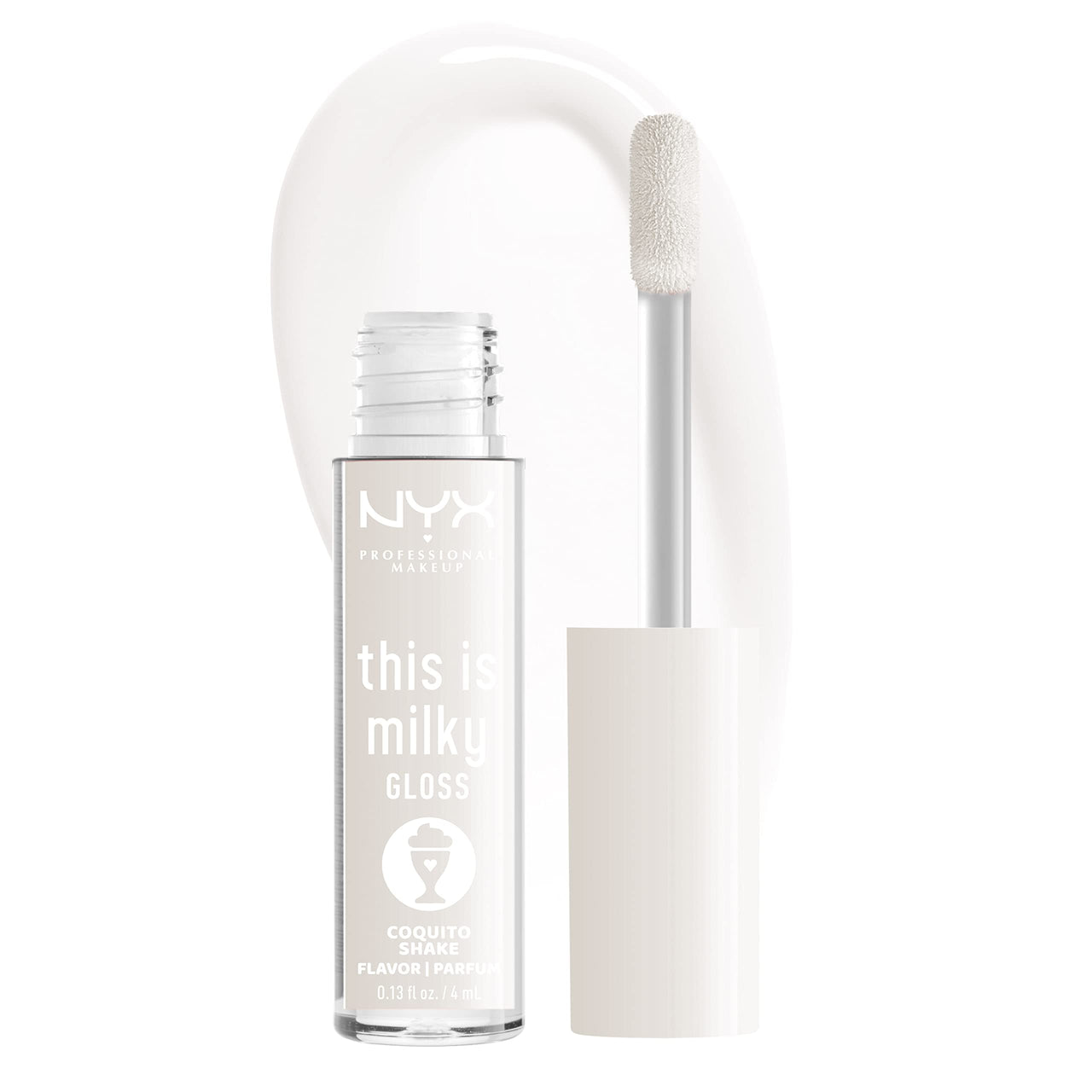 NYX PROFESSIONAL MAKEUP This Is Milky Gloss, Lip Gloss with 12 Hour Hydration, Vegan - Coquito Shake (Milky Clear)