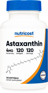 Thumbnail for Nutricost Astaxanthin 4mg, Gluten Free and Non-GMO, 120 Softgels (4 Month Supply)