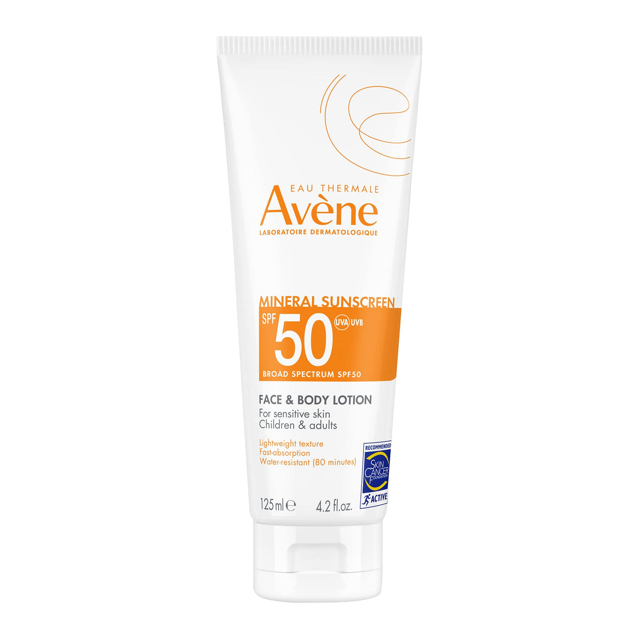 Avène Sheer Mineral Sunscreen Broad Spectrum SPF 50 Face and Body Lotion 4.23 Fl Oz