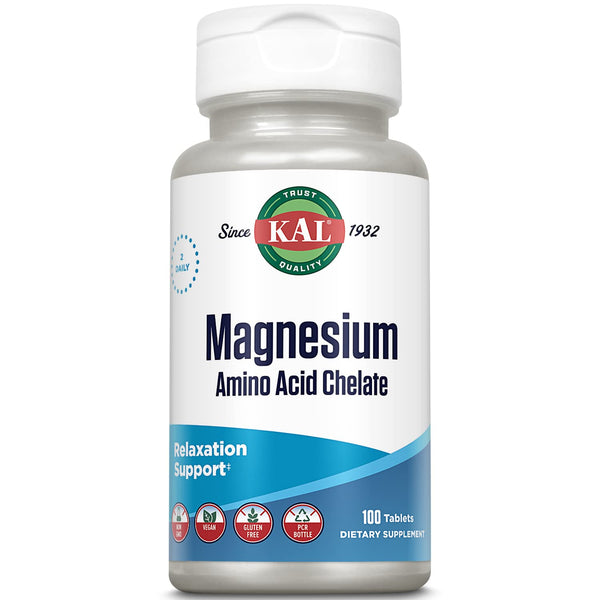 Kal 220 Mg Magnesium Chelated Tablets, 100 Count