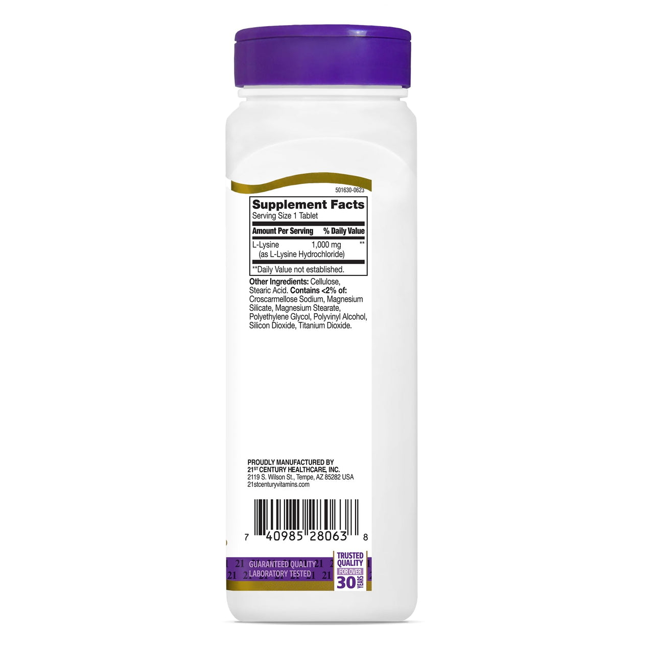 21st Century Healthcare L-Lysine 1000 mg, 90 Count Tablets