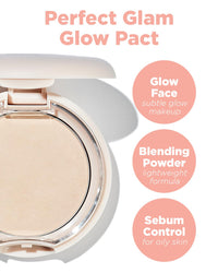 Thumbnail for THESAEM Glam Glow Pact - Illuminating Pressed Powder for Oily & Combo Skin - Matte Finish with Radiant Finish - Sebum Control Pore Refining Pact with Natural Luminous Glow, 0.3oz.