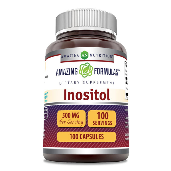 Amazing Formulas Inositol 500 Mg | Capsules Supplement | Non-GMO | Gluten-Free | Made in USA (1 Pack | 100 Count)