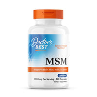 Thumbnail for Doctor's Best MSM Supplement Capsules for Men & Women - Supports Hair, Skin, Nails, Joint Health & Mobility, 3000 mg Per Serving, Delivers Beneficial Sulfur w/ OptiMSM, Gluten Free, Non GMO - 360 Caps
