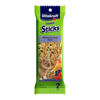 Thumbnail for Vitakraft Crunch Sticks Rabbit Treat Wild Berry and Honey Flavor with Natural Grains and Honey Enriched with Essential Nutrients Baked on Wooden Stick to Encourage Chewing and Long Lasting Enjoyment
