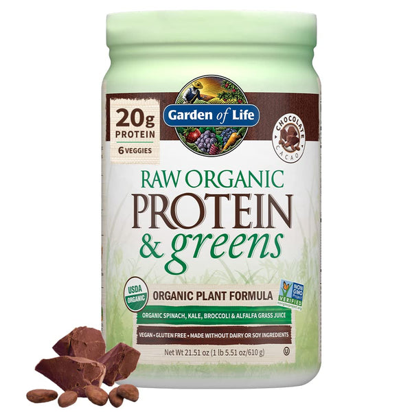 GARDEN OF LIFE Organic Chocolate Protein & Greens, 21.51 OZ