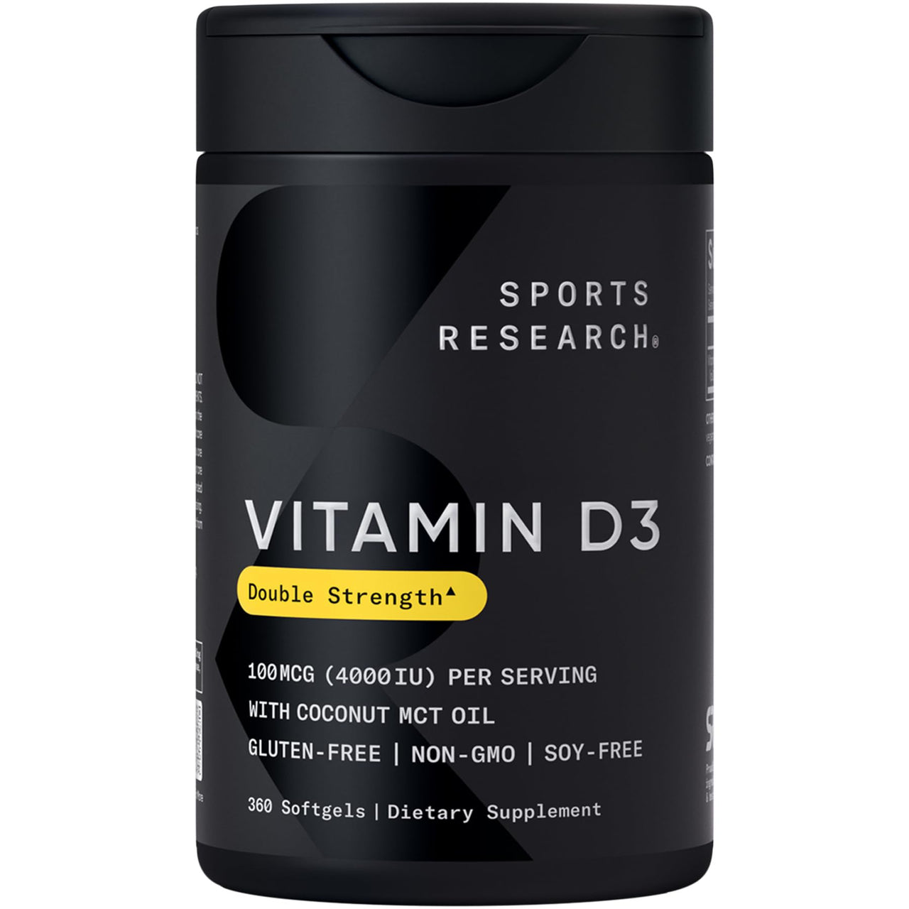 Sports Research® Vitamin D3 4000iu/100mcg with Coconut MCT Oil, 360 Count