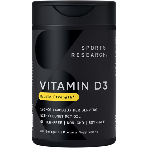 Sports Research® Vitamin D3 4000iu/100mcg with Coconut MCT Oil, 360 Count