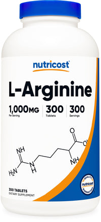 Thumbnail for Nutricost L-Arginine 1000mg, Amino Acid Tablets (300 Tablets)