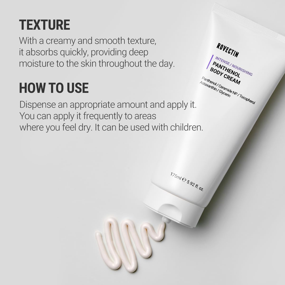 ROVECTIN Barrier Repair Moisturizing Cream - Intense Panthenol Cream for Face and Body | Ceramide Lotion Moisturizer | Anti-Aging with Astaxanthin | Hypoallergenic, Vegan, Korean Skincare (6.1 fl oz)