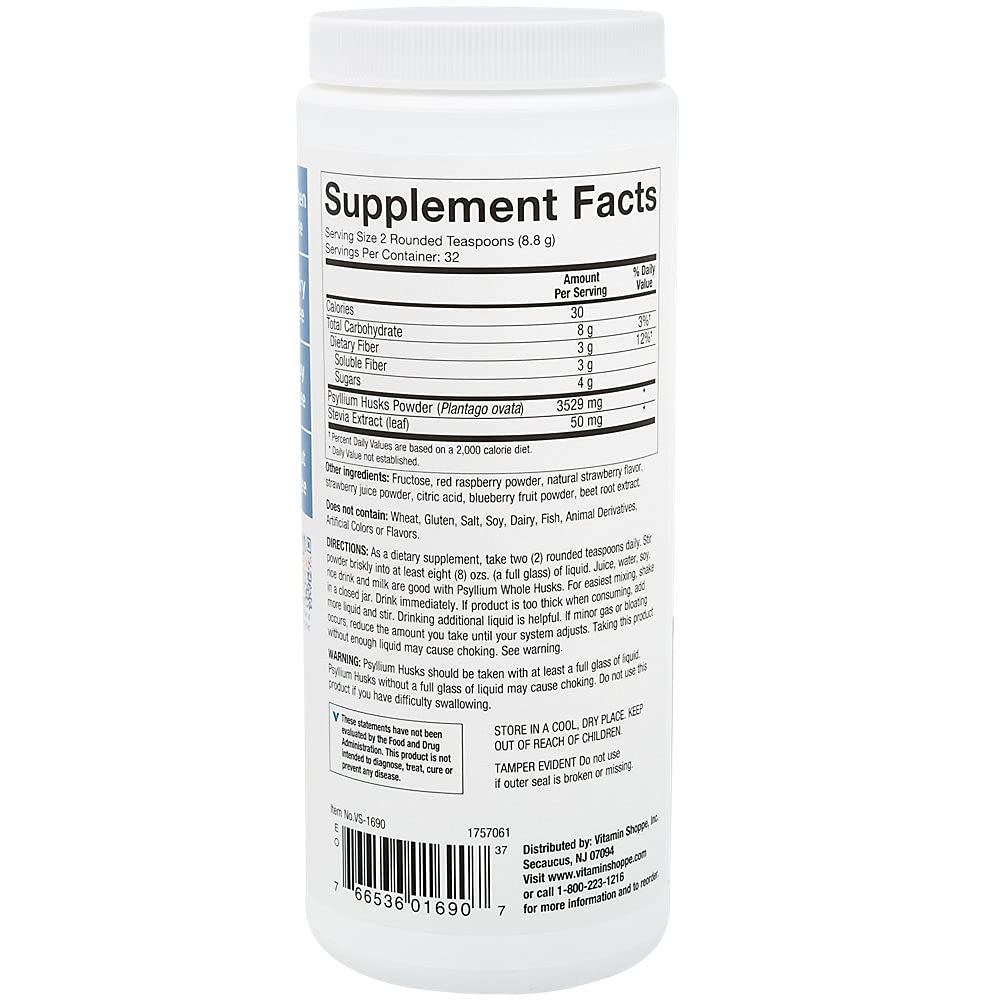 Psyllium Husks Powder (10.2 Ounce Powder) Banana Creme by The Vitamin Shoppe