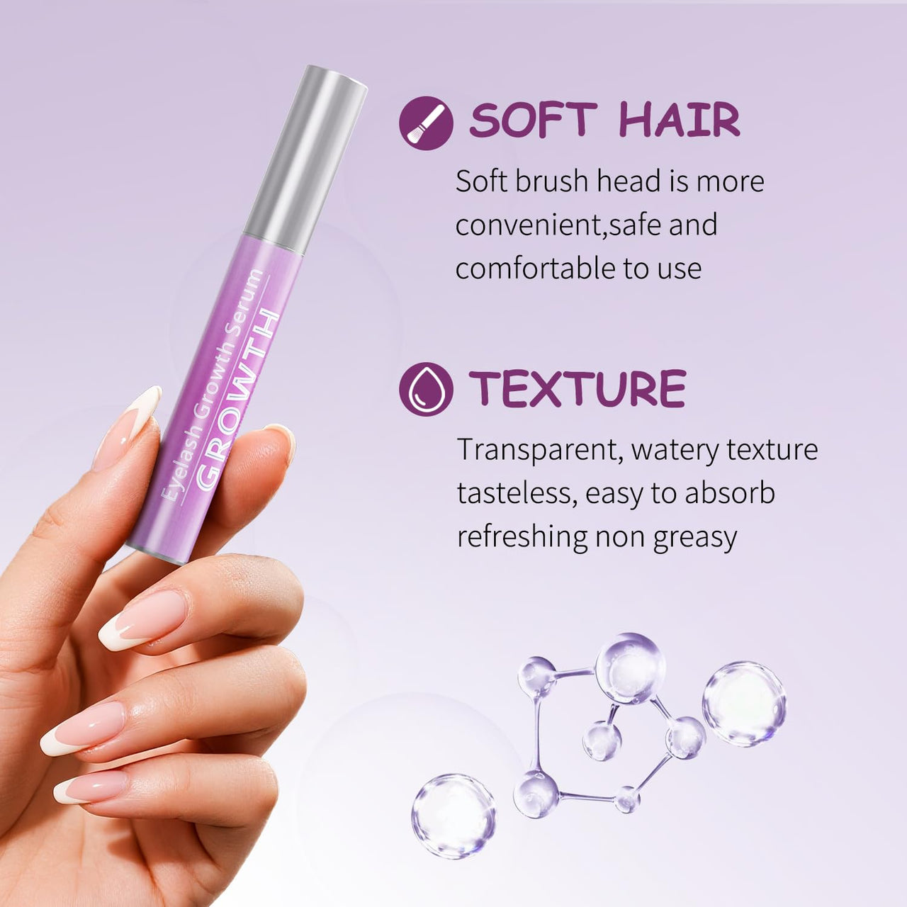 Eyelash Growth Serum with Natural Formula Advanced Lash Enhancing Serum for Longer,Thicker,Fuller Looking Lashes Gentle & Vegan for Eyelash Growth 0.17 Fl Oz (5mL)