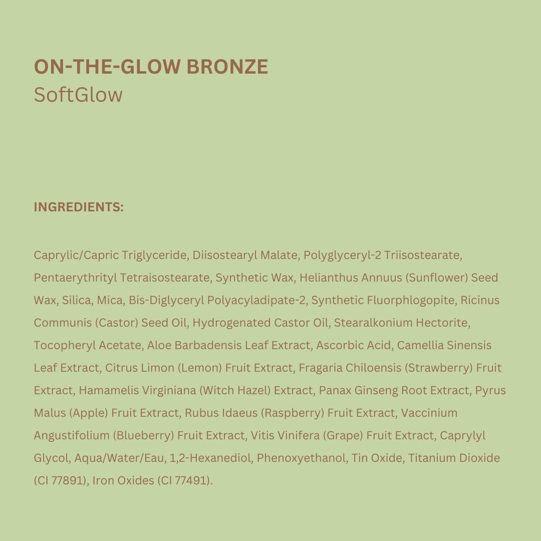 Pixi On-the-Glow Bronze - SoftGlow, Hydrating Tinted Moisture Bronzer Stick with Ginseng, Aloe Vera & Fruit Extracts, For Cheeks & Lips, 19g / 0.6oz, Paraben-Free