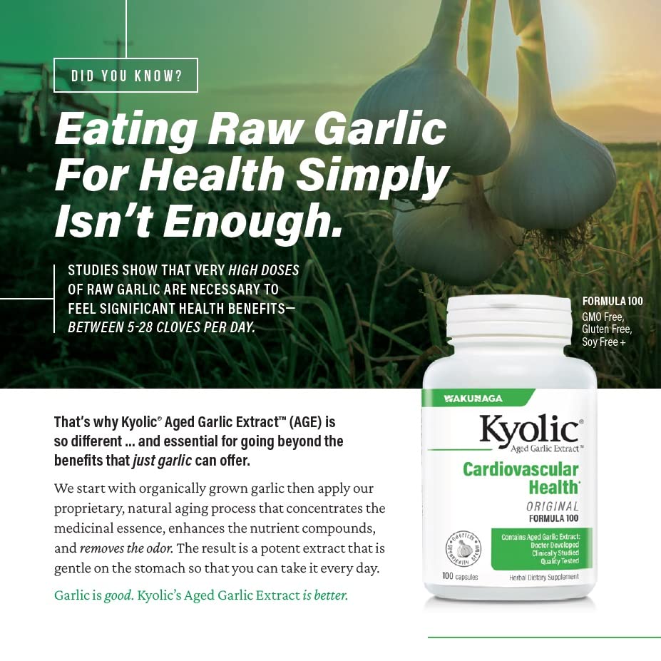 Kyolic Aged Garlic Extract Formula 300 Vegan, 120 Capsules
