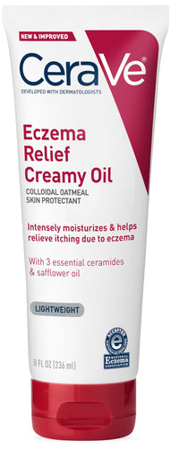 Thumbnail for CeraVe Eczema Relief Creamy Body Oil, Eczema Calming Cream With Colloidal Oatmeal & Safflower Oil For Dry Skin & Itchy Skin Relief, Steroid Free & Paraben Free, 8 Ounce