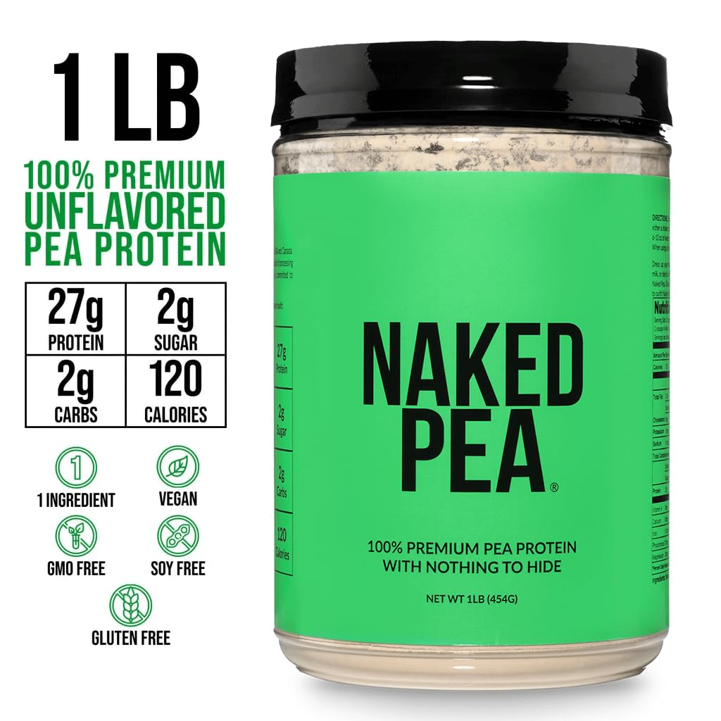 NAKED Pea - Pea Protein Isolate - Plant Based, Vegetarian & Vegan Protein. NSF Certified, Easy to Digest, Non-GMO, No Lactose, No Soy and Gluten Free - 15 Servings