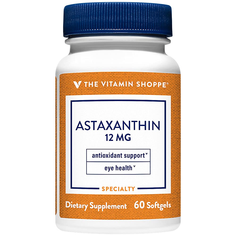 The Vitamin Shoppe Astaxanthin (Solasta) That Supports Brain & Heart Health and Skin for Healthy Aging (60 Softgels)