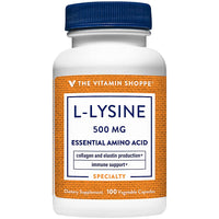 Thumbnail for The Vitamin Shoppe L-Lysine 500MG - Immune Support, Collagen Formation & Calcium Absorption, Essential Amino Acid (100 Capsules)
